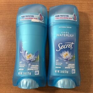 Pack of 2 Secret Invisible Solid Cool Waterlily Antiperspirant Deodorant 2.6oz